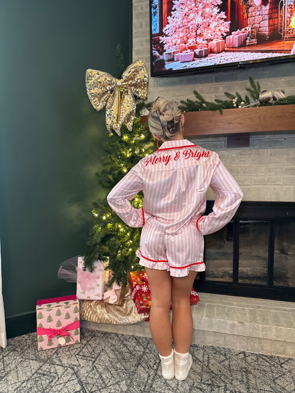 Merry & Bright Pink/Red Jammies (SOLD TOGETHER)