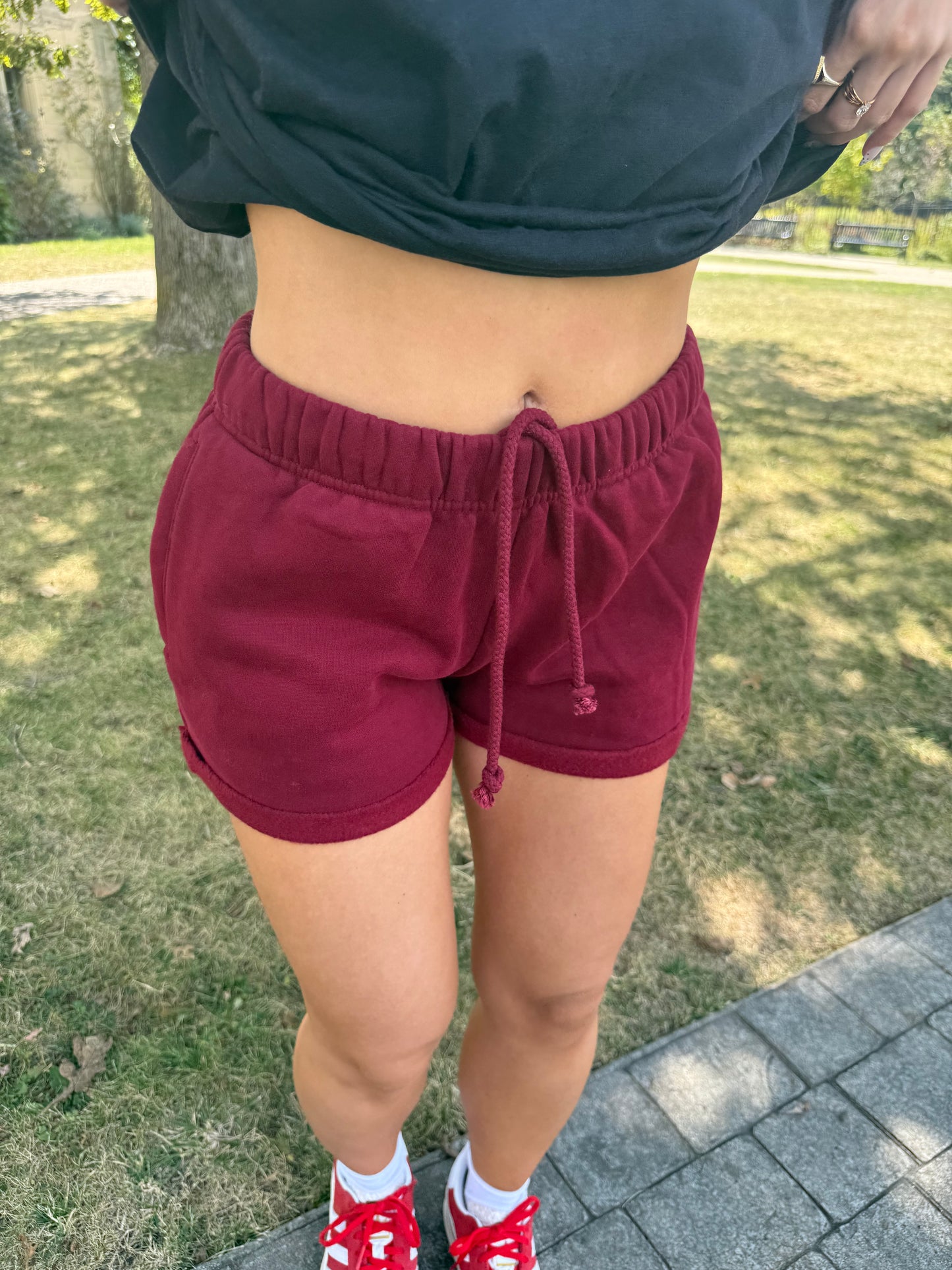 So Fetch Low Rise Shorts in Maroon