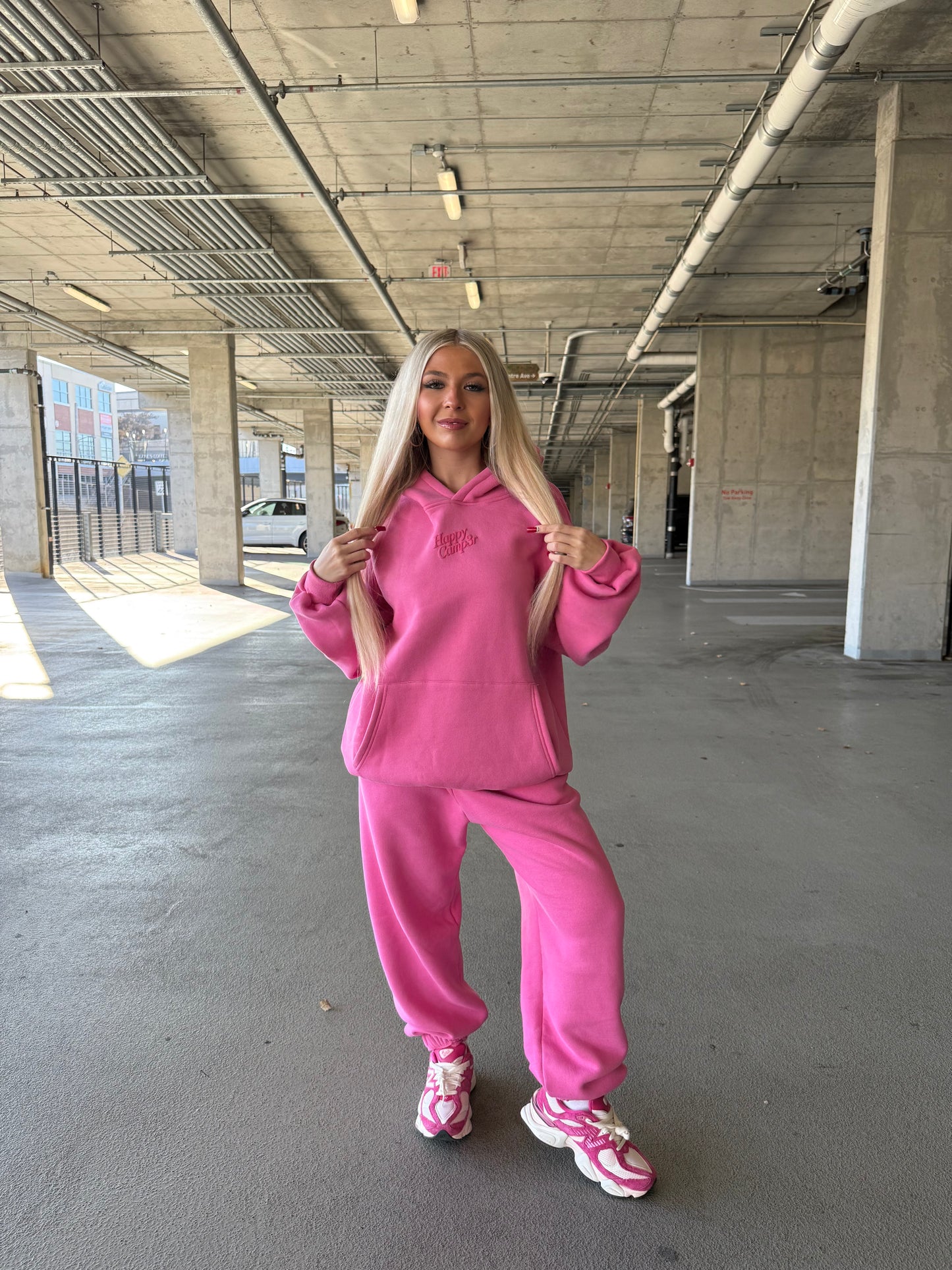 Happy Camp3r Puff Series Barbie Pink Hoodie