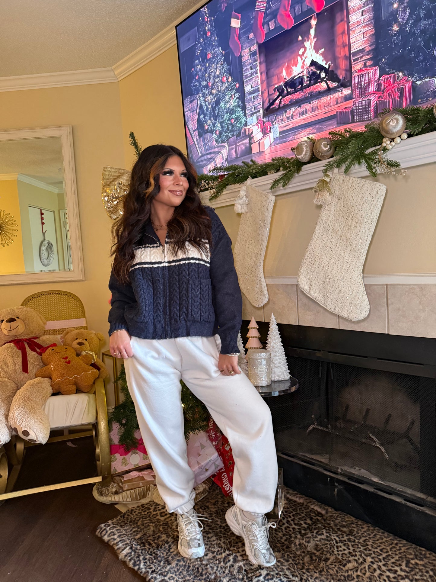 Morton Navy Sweater Zip