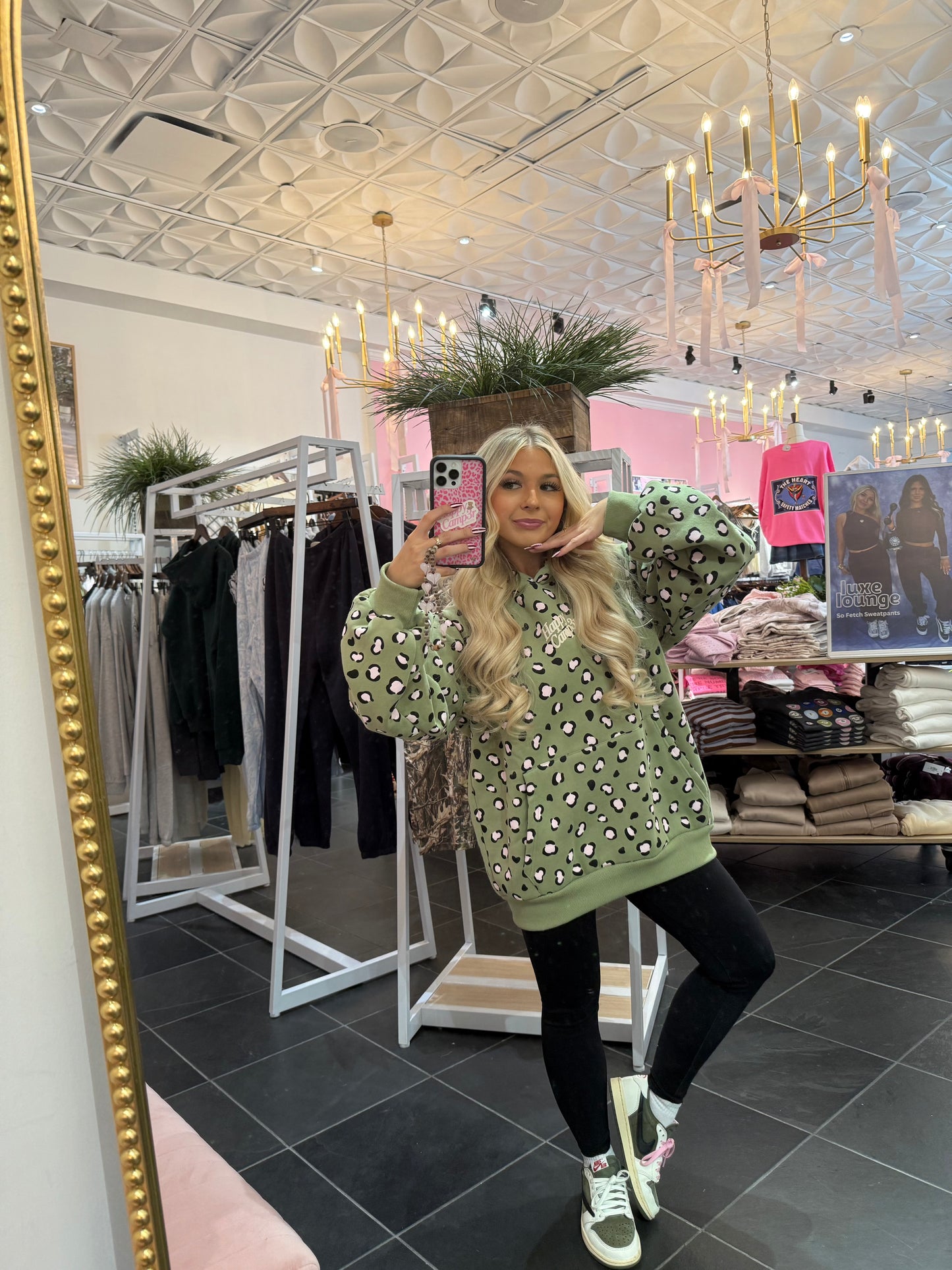 Happy Camp3r Leopard Olive Hoodie