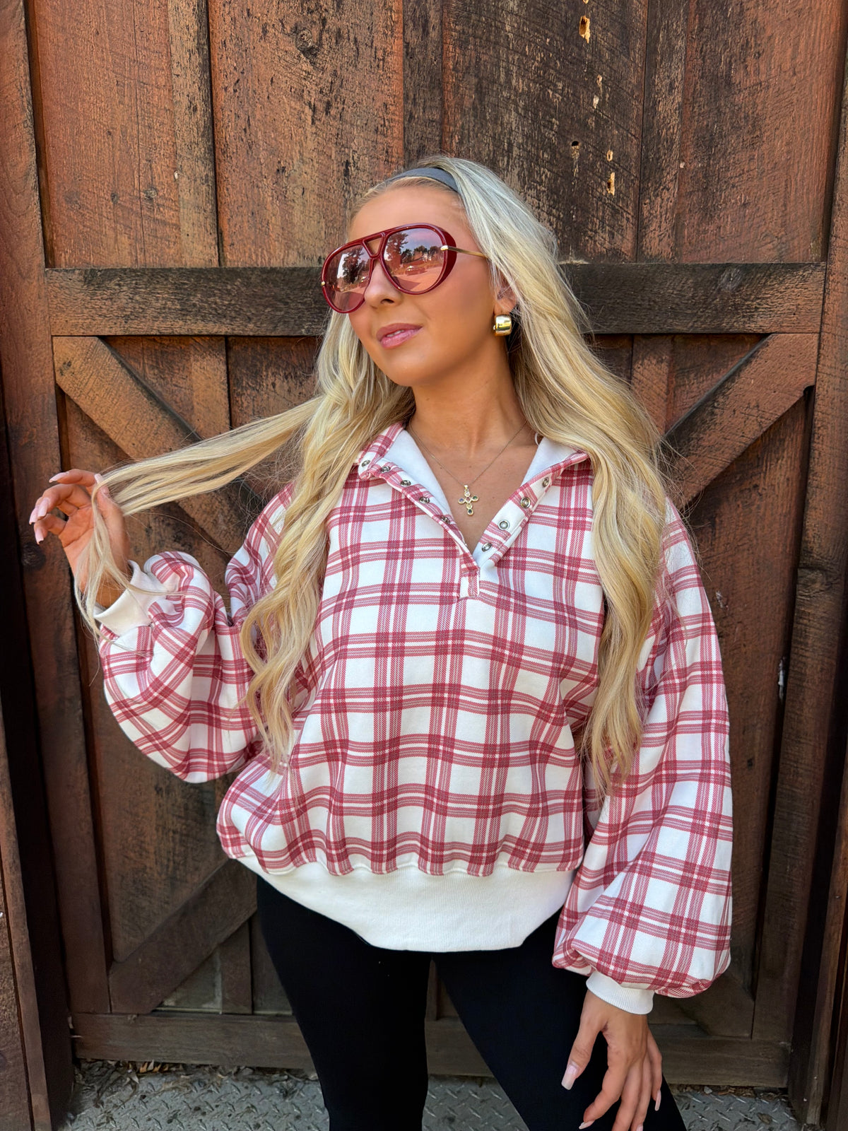 Dairy Plaid Red Pullover