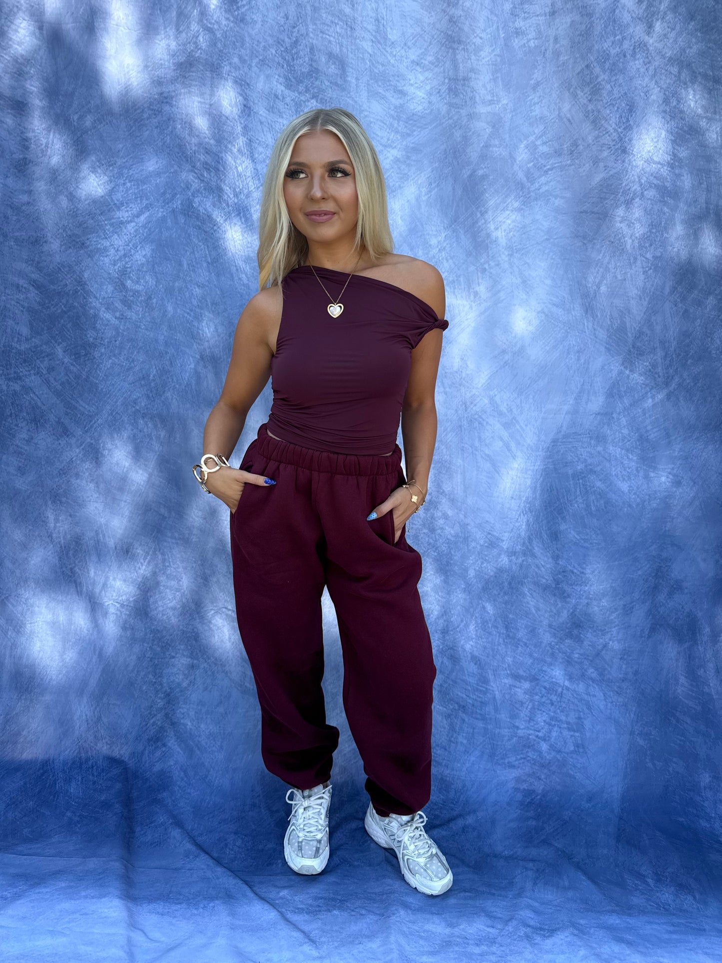 So Fetch Sweatpants in Black Cherry