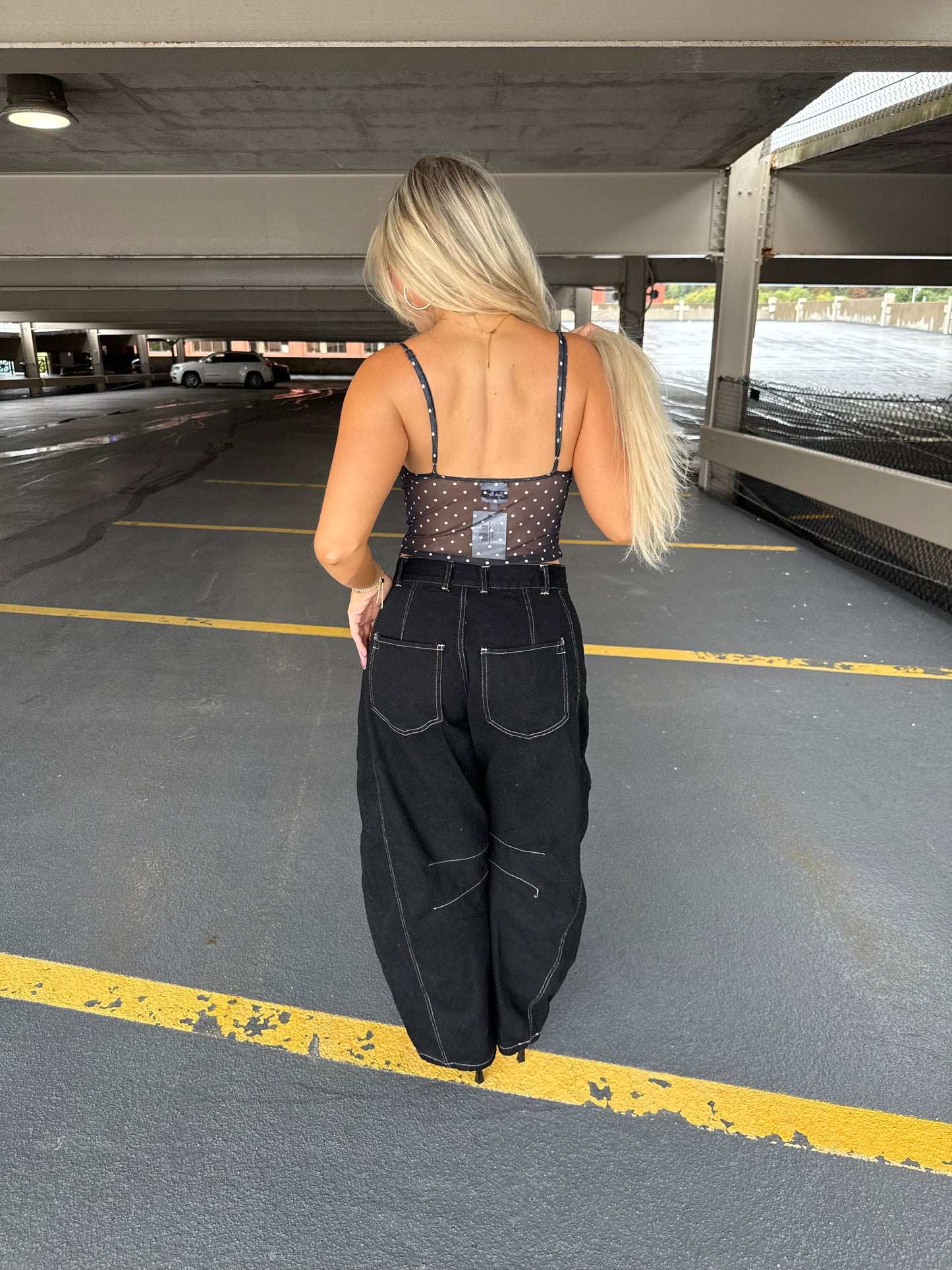 Celene Polka Tank in Black