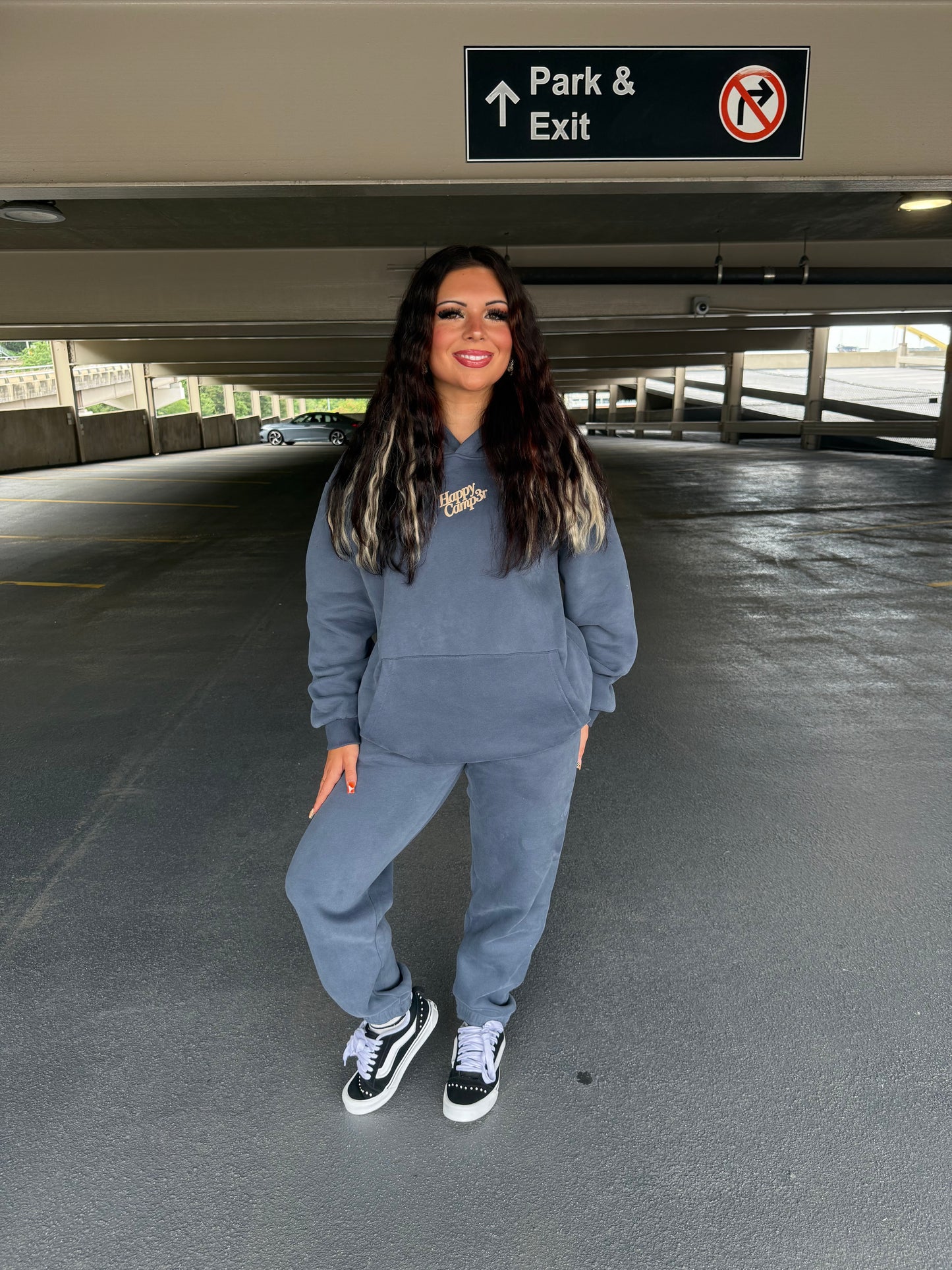 Happy Camp3r Puff Series Hoodie in Midnight Blue