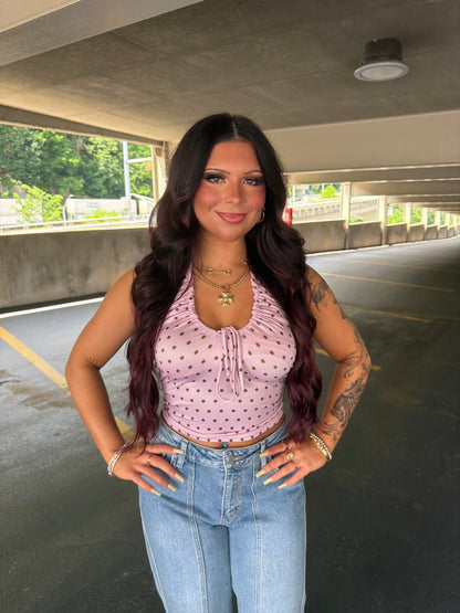 Raspberry Brownie Polka Tank