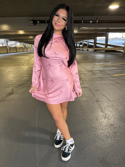 Rosè Silky Bow Dress