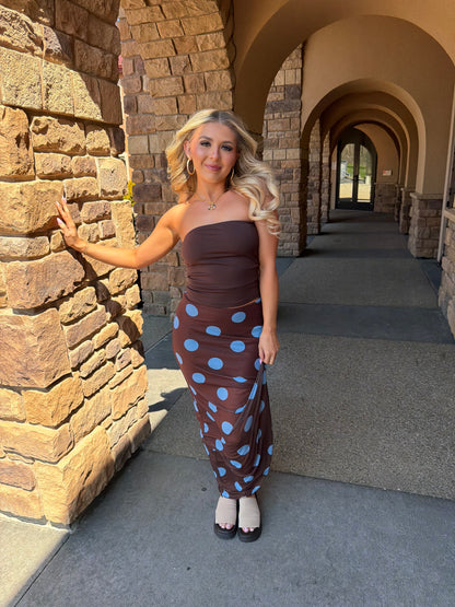 Brownie Points Blue Dots Skirt