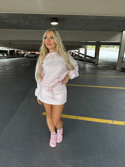 Grounded Sweatskirt in Pale Pink