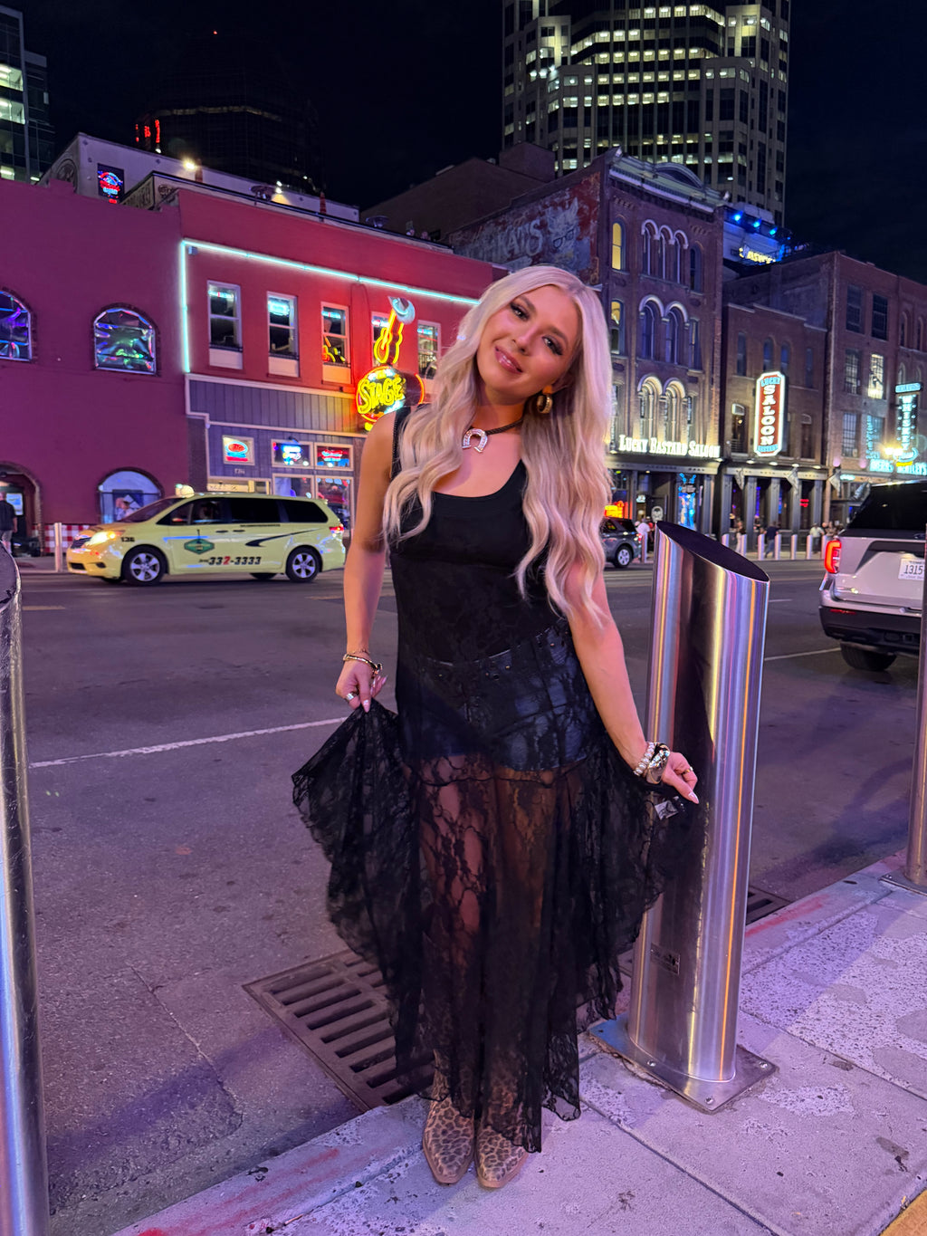 Long Lost Rodeo Lace Maxi in Black