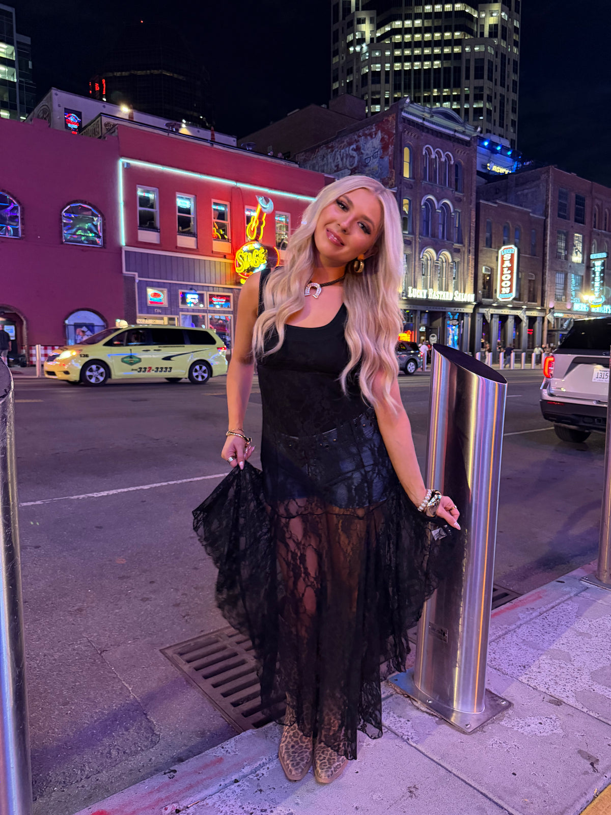 Long Lost Rodeo Lace Maxi in Black