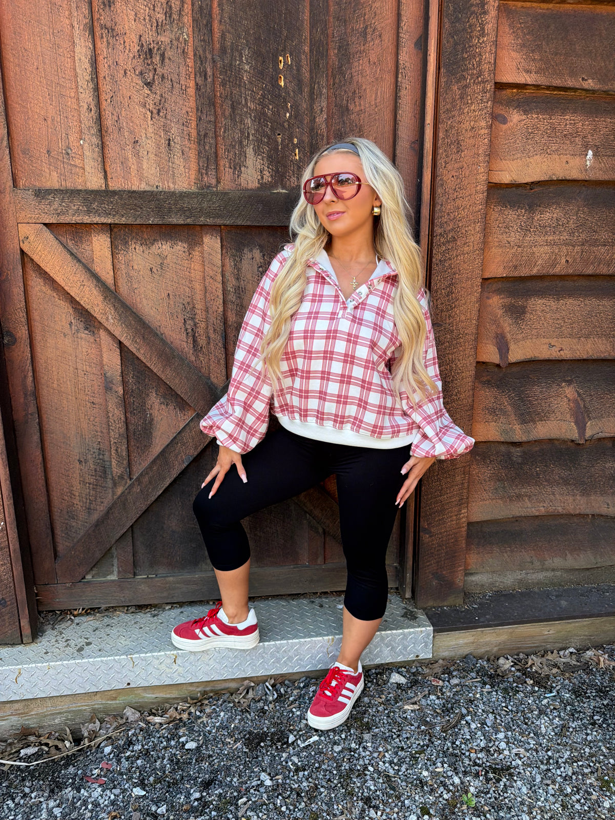 Dairy Plaid Red Pullover