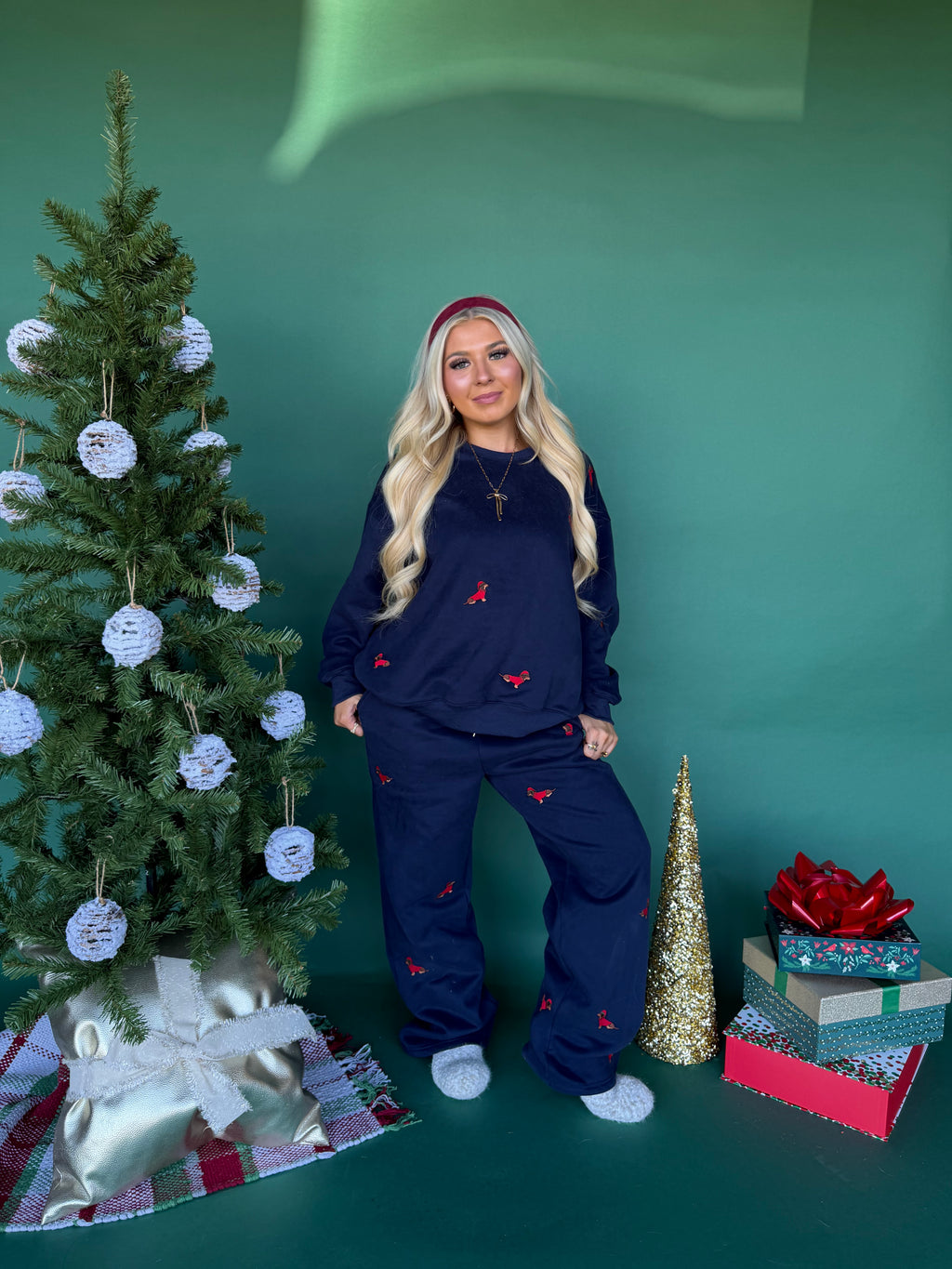 Santa Weenie Crew Navy FINAL SALE