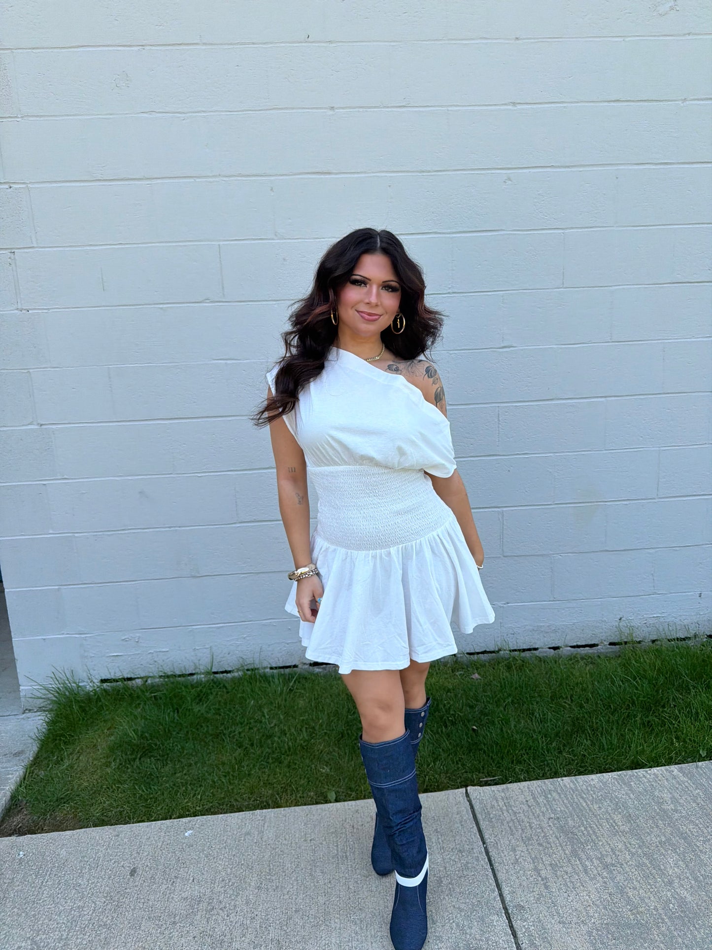 Super Simple Mini Dress in White
