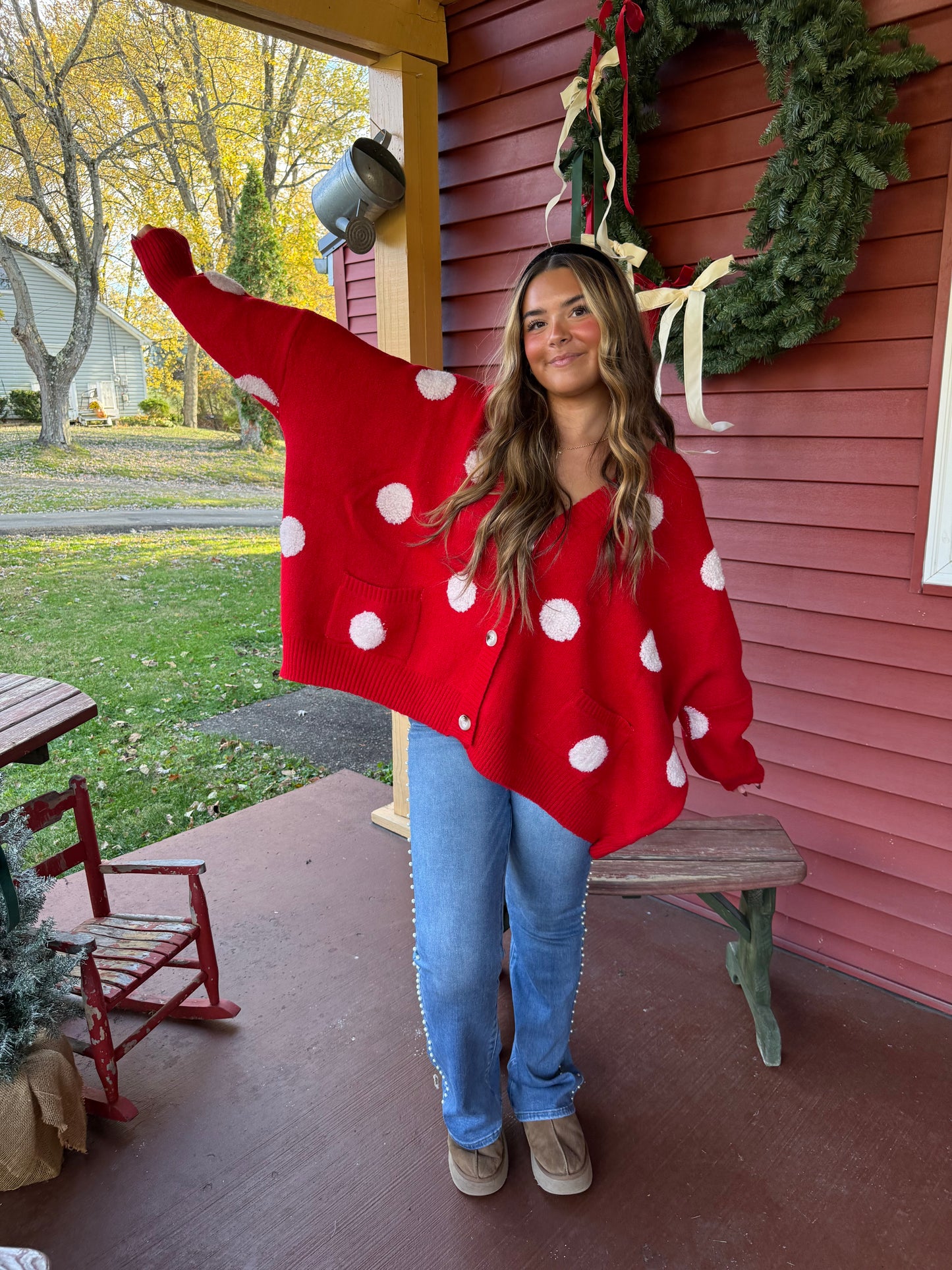 Perfectly Oversized Polka Cardi