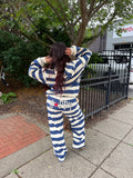Happy Camp3r Indigo Stripe Sweatpants