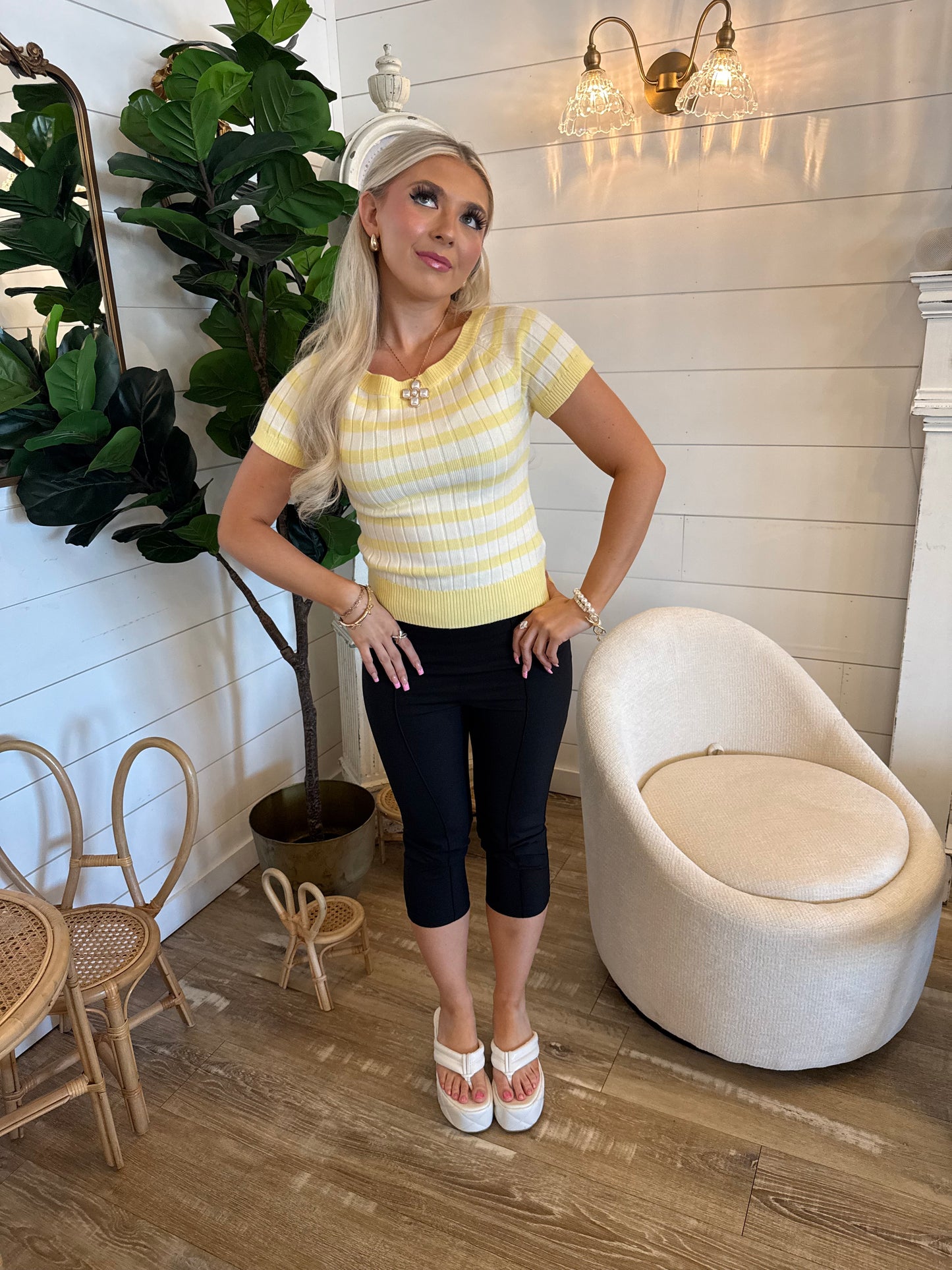 Buttermilk Striped S/S