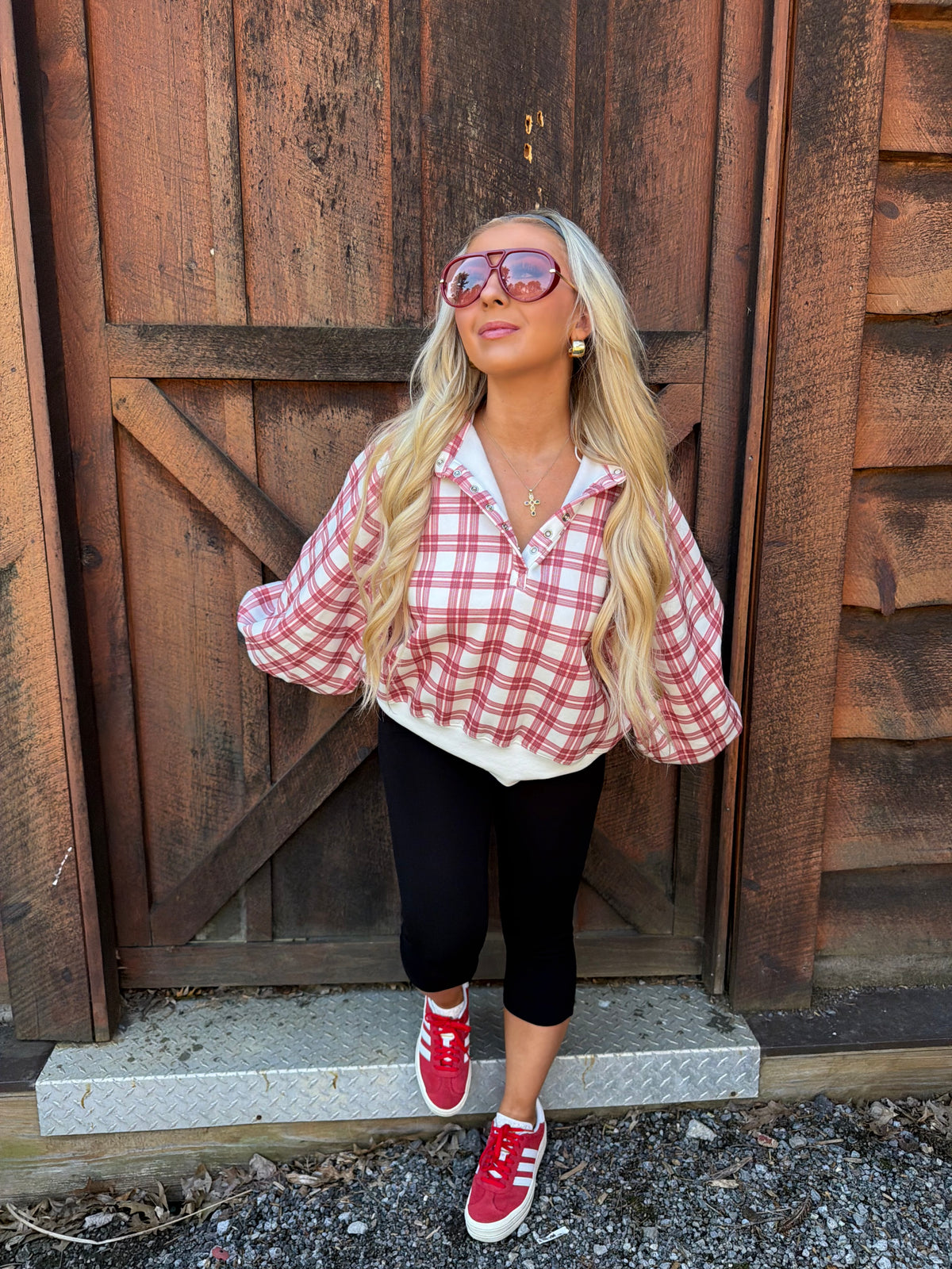 Dairy Plaid Red Pullover