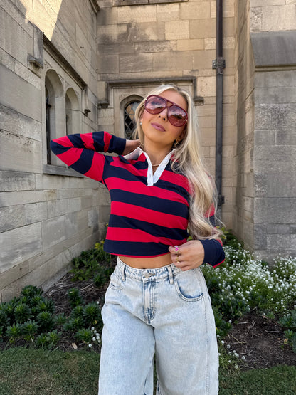 Tommy Rugby Tee in Red