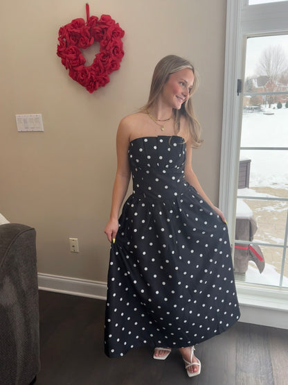 Strapless Mansions Polka Maxi