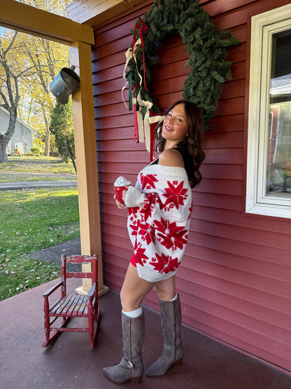 Merry Snowflake Oversized Cardi