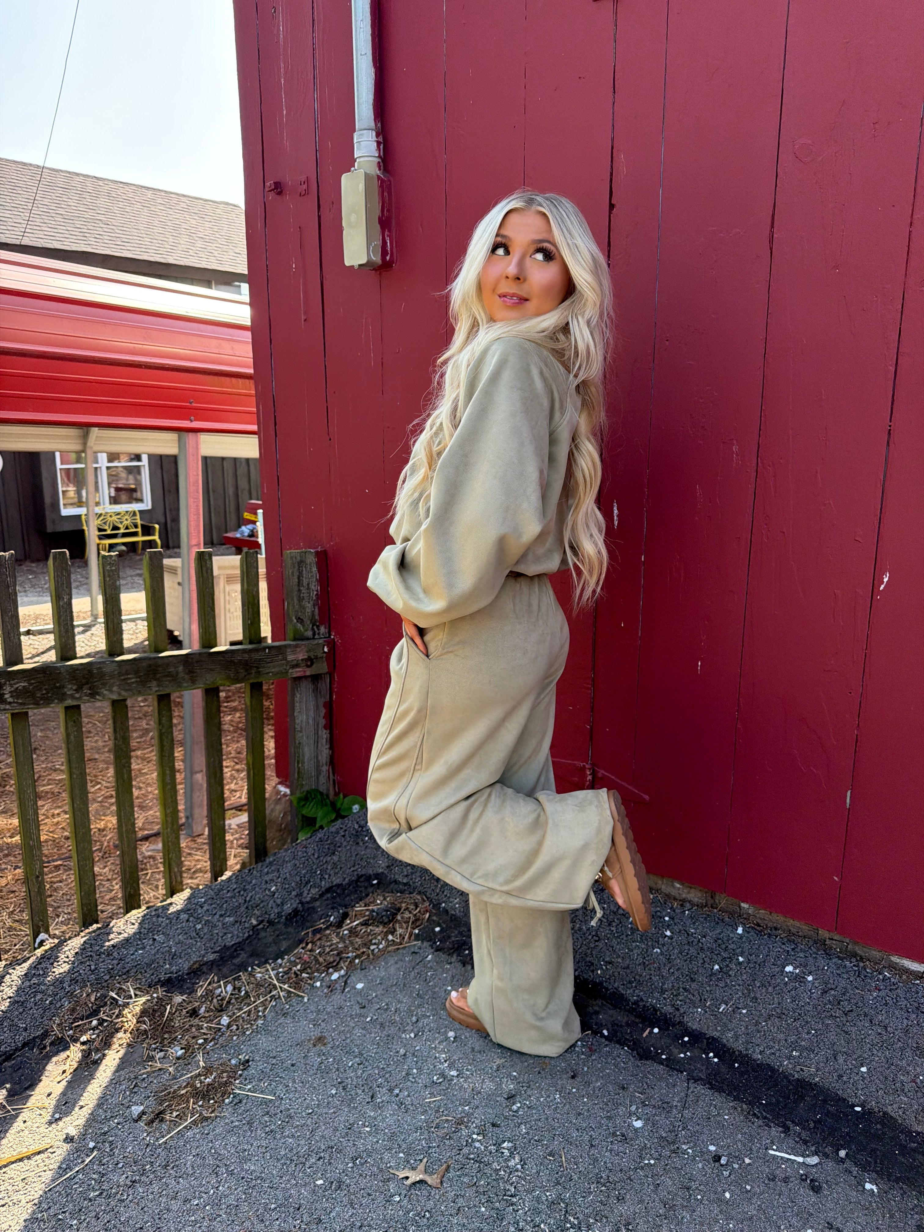 Sugar Suede Set (PANT) Olive