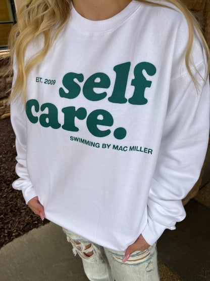 Self Care Mac Miller Sweatshirt in White