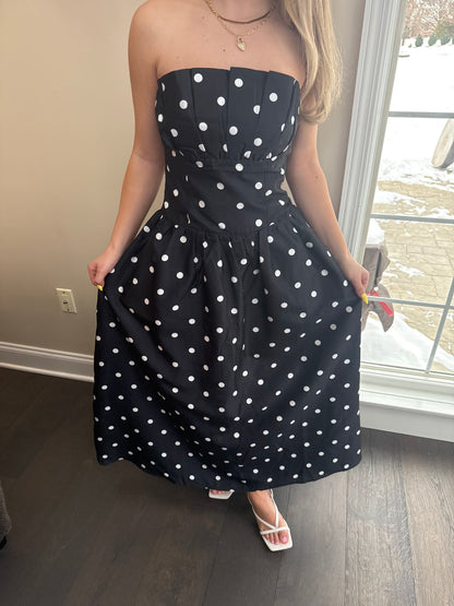Strapless Mansions Polka Maxi