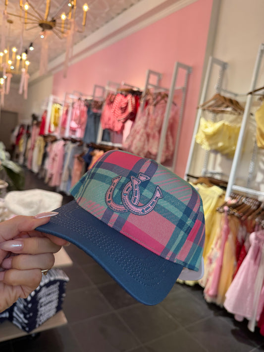 Plaid Horseshoe Trucker