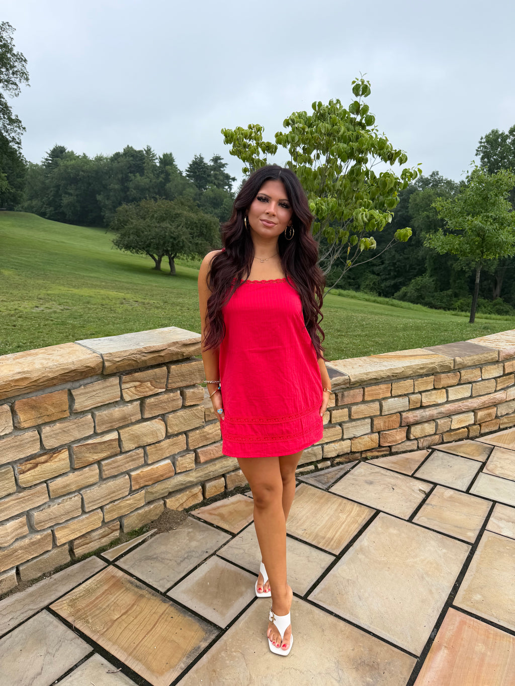 Girly Pop Mini Dress in Red