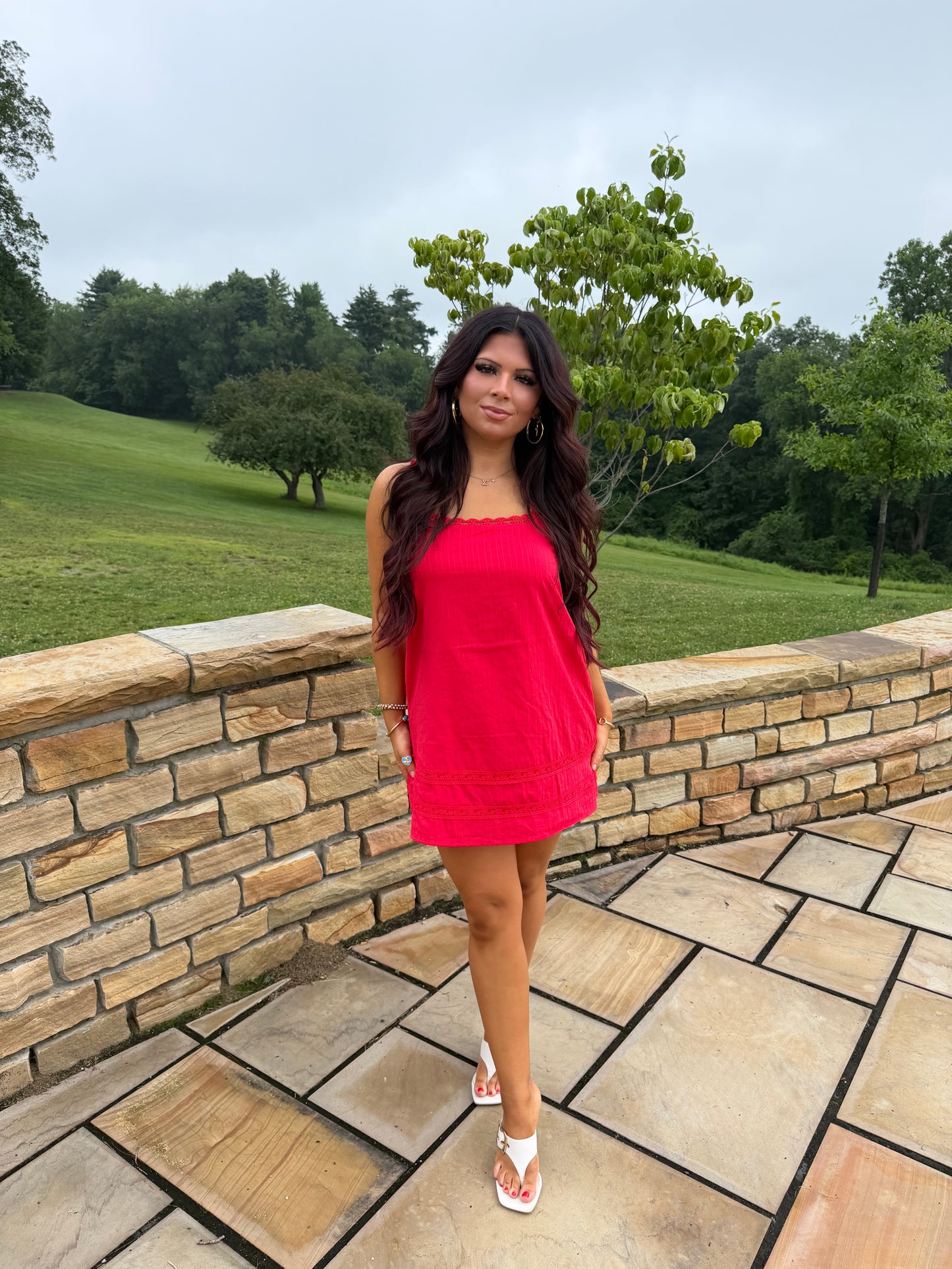 Girly Pop Mini Dress in Red