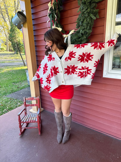 Merry Snowflake Oversized Cardi