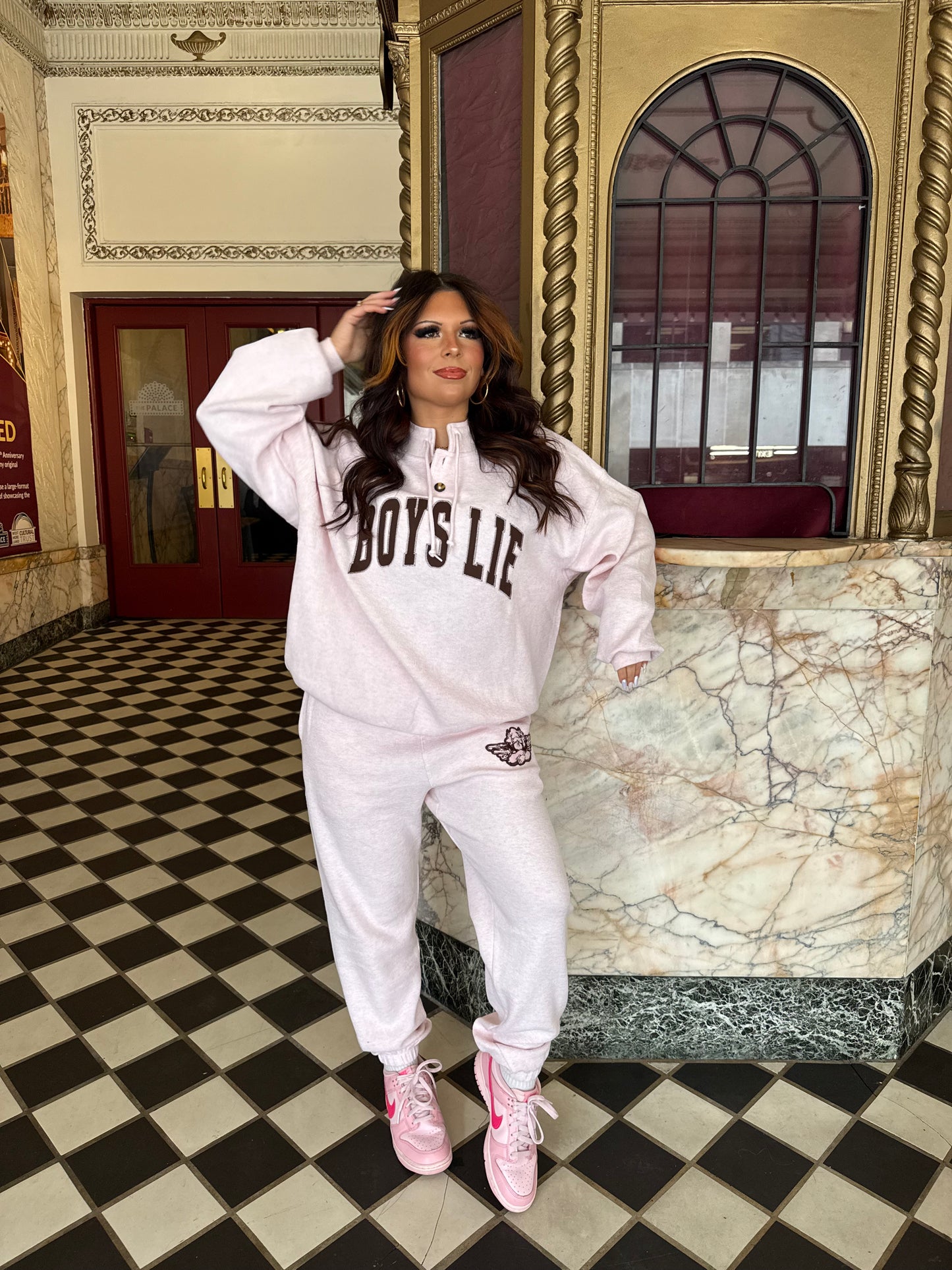 Boys Lie Pink Smoke & Mirrors Henley