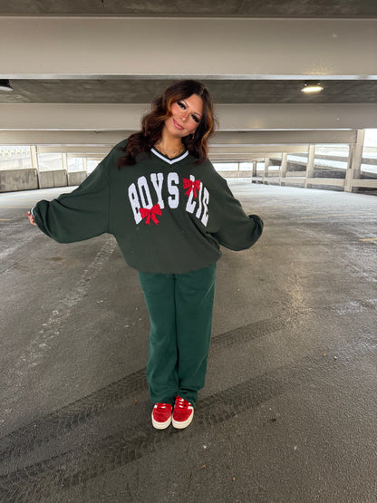 Boys Lie Green Bow V-Neck