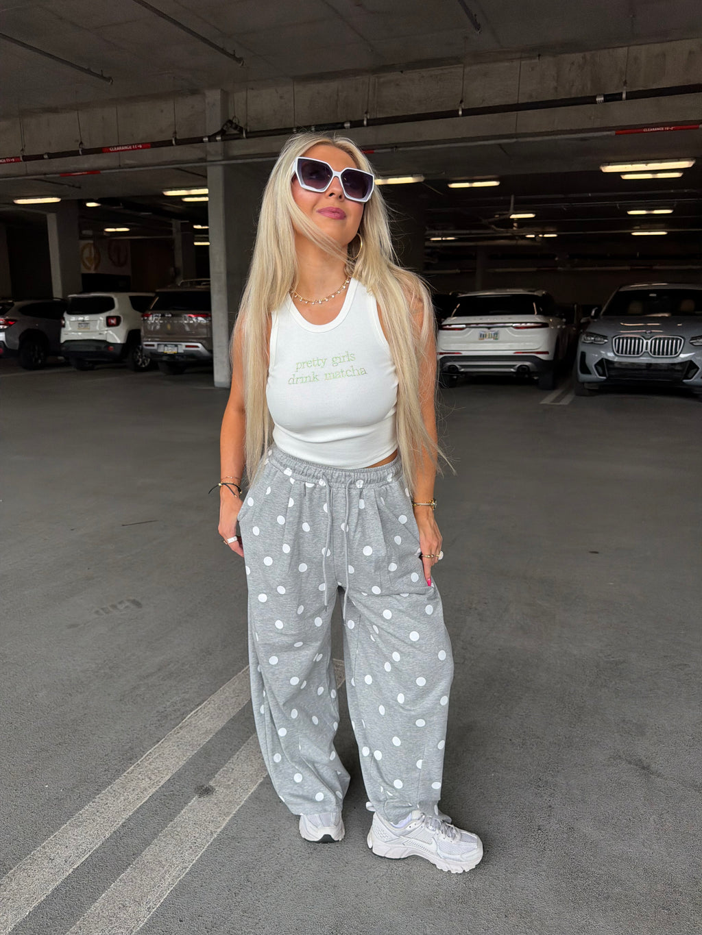 Paris Print Barrel Sweats in Grey