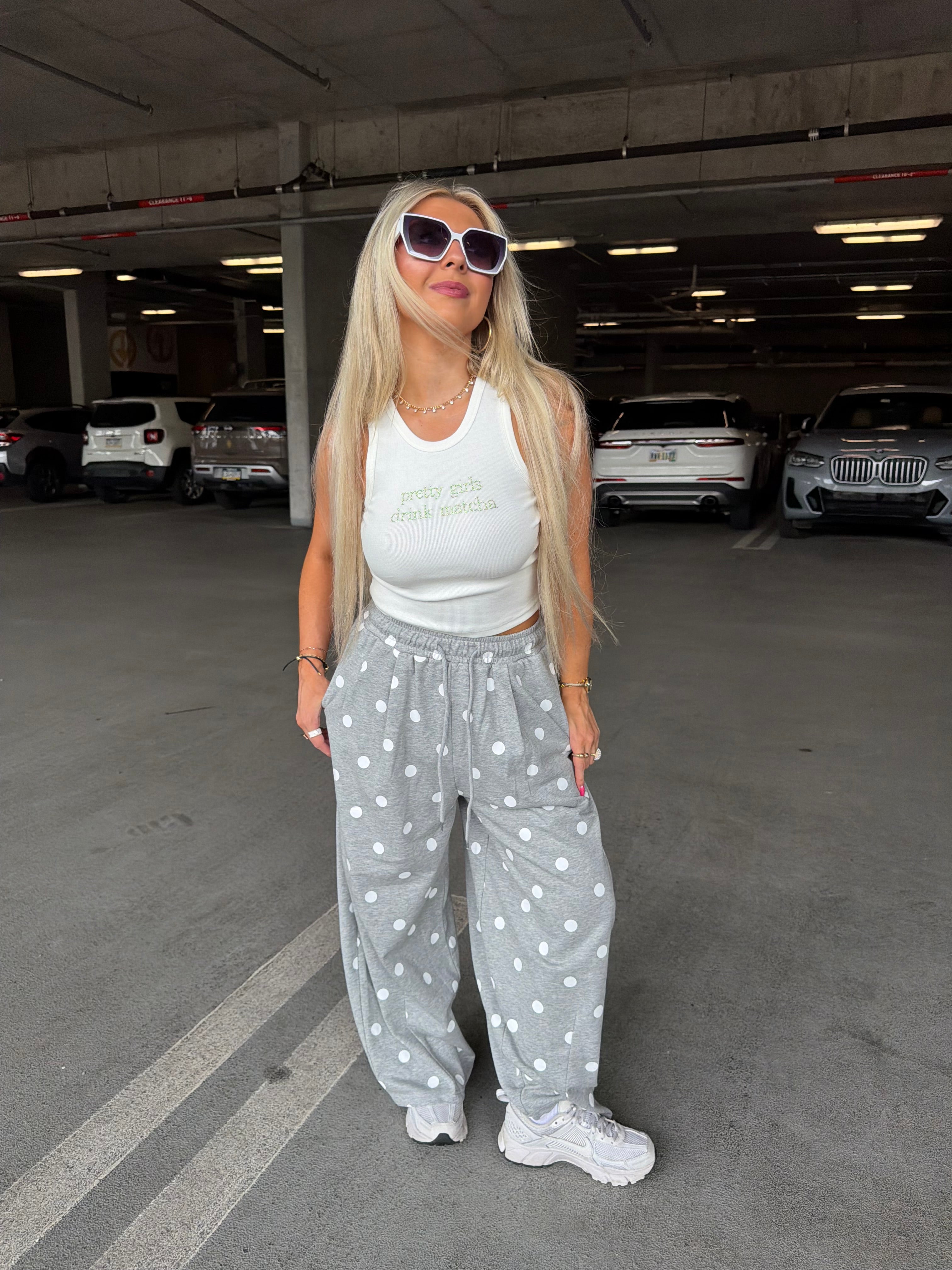 Paris Print Barrel Sweats in Grey