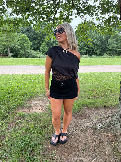 Onyx Washed Mini Skort