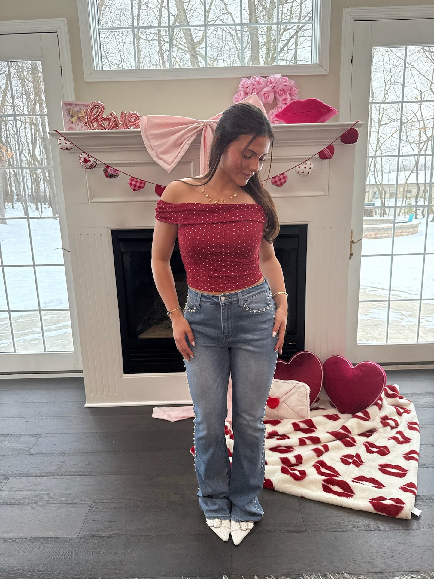 Bailey Red Polka Top