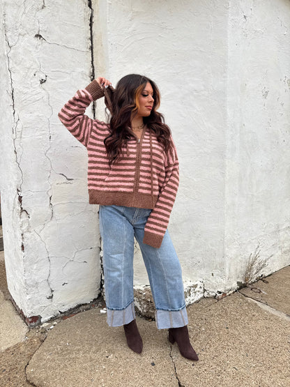 The COZIEST Zip-Up in Brown