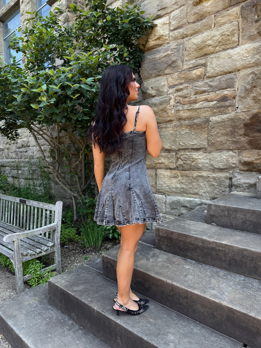 Honkey Tonk Denim Dress in DARK