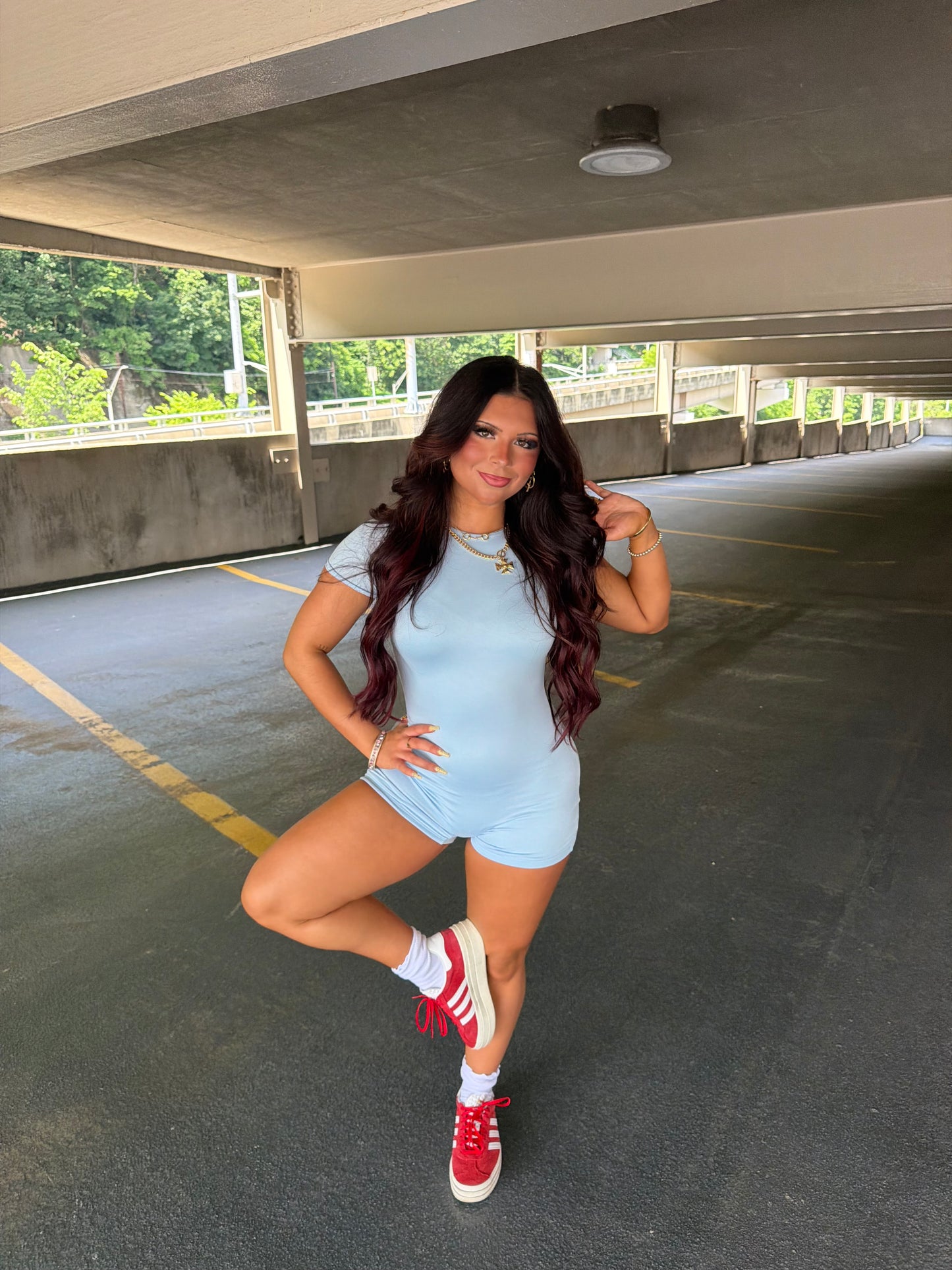 Cycling Romper in Blue