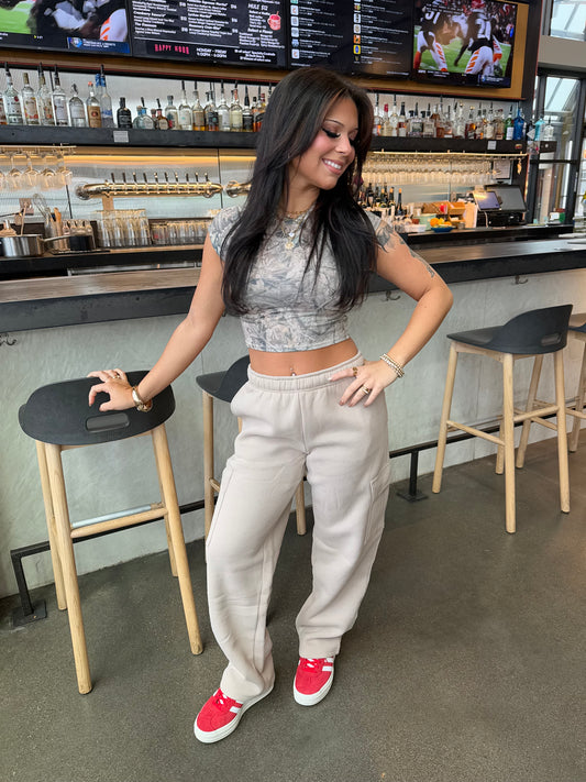 So Fetch Cargo Sweats in Taupe