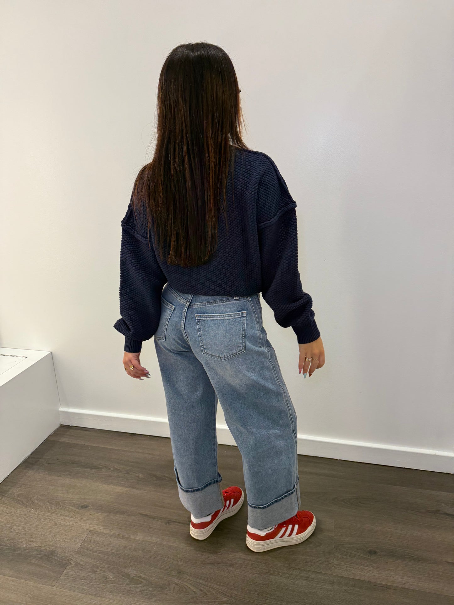 Willis Waffle Navy Cardi