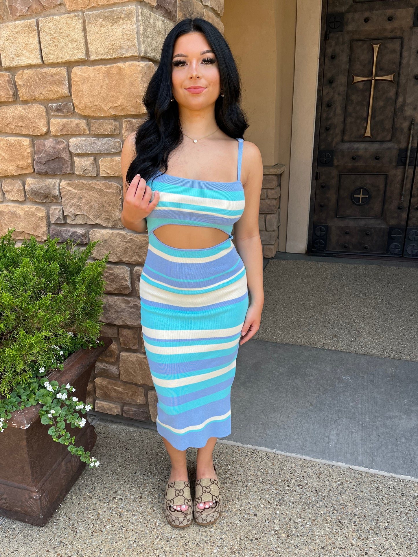 Selling Sunsets Dress in Blue