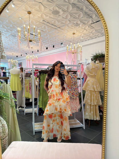 Orange You Glad Ruffled Up Maxi