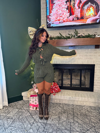 Olive Christmas Martini Romper