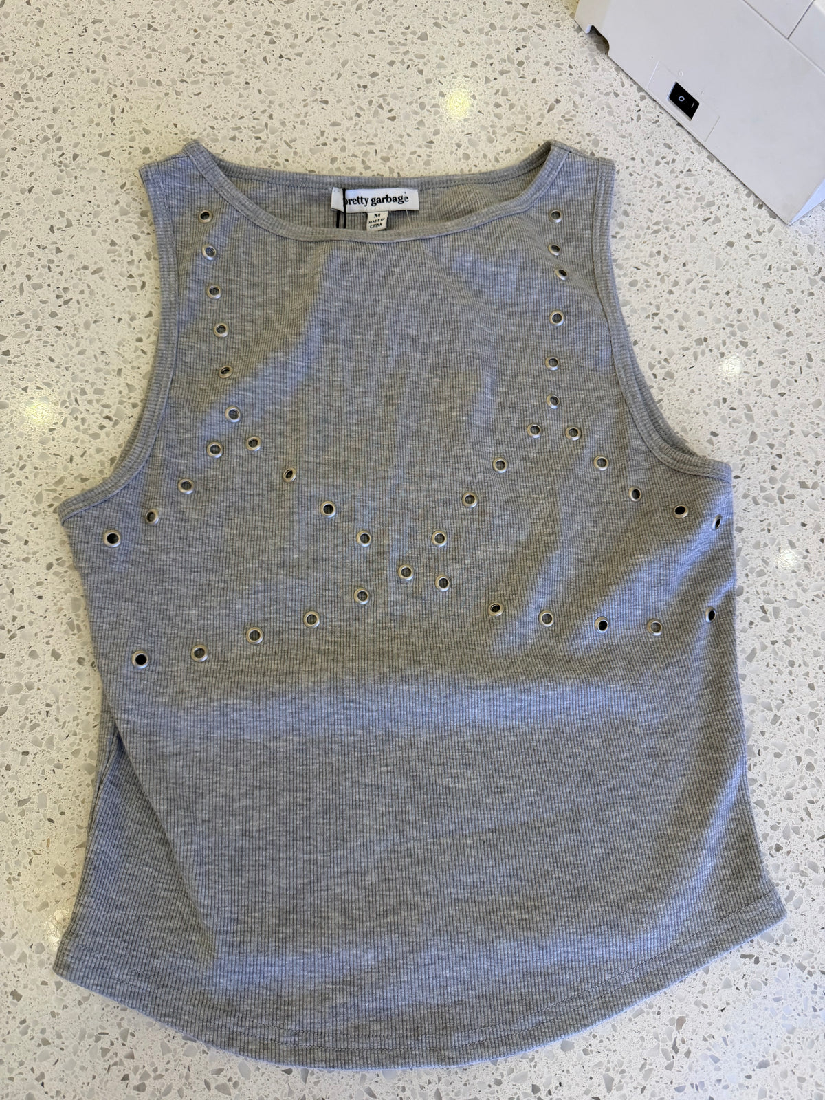 Grey Grommet Bra Tank