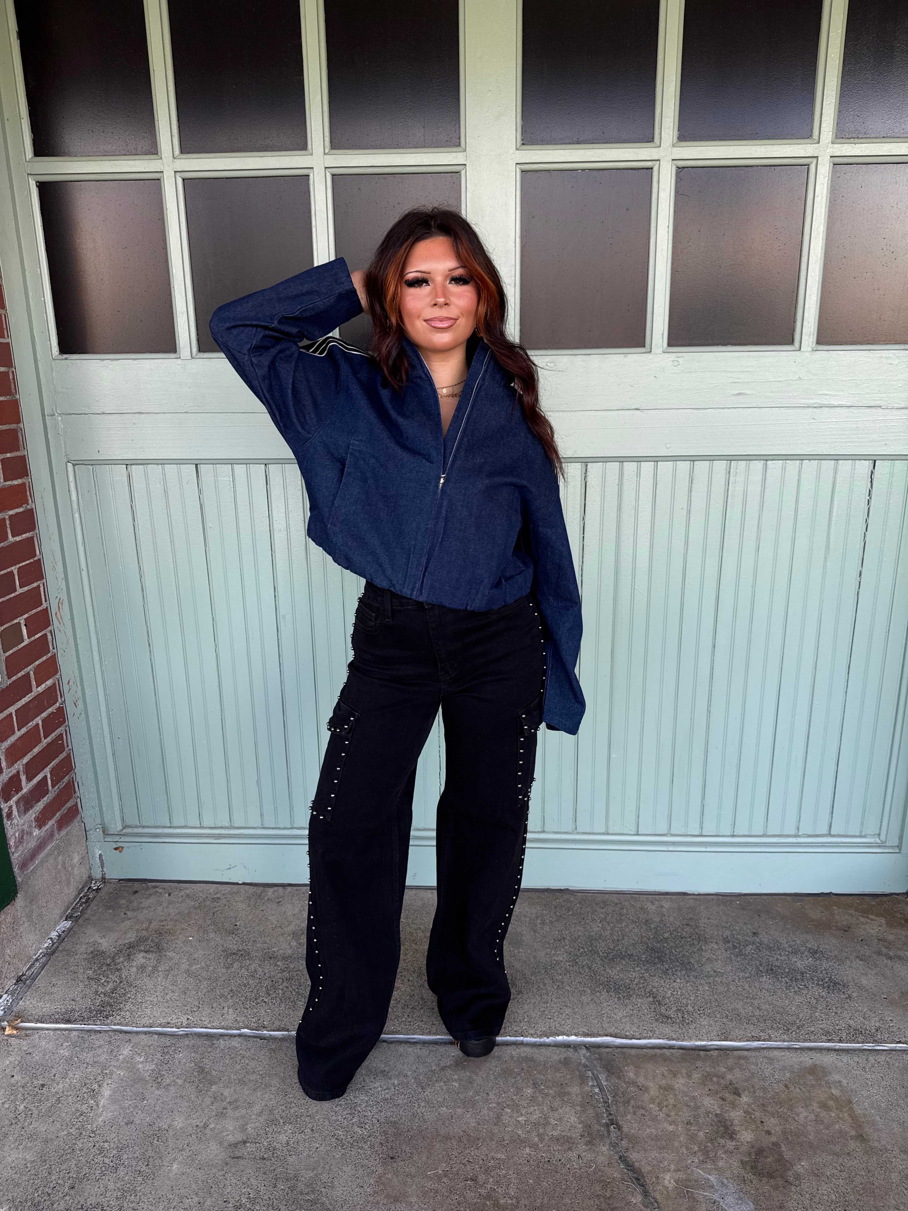 Cargo Onyx Studded Jean