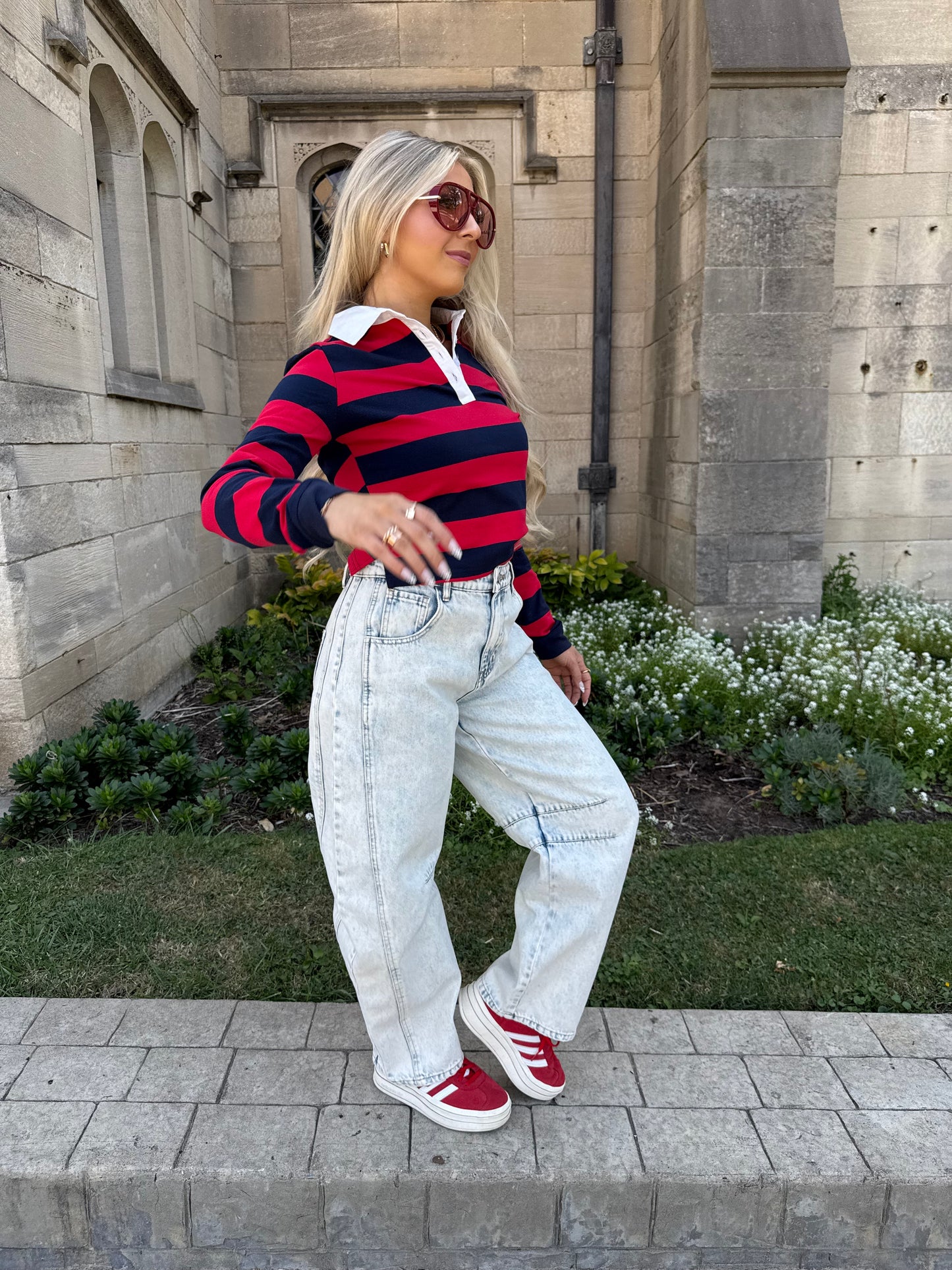 Tommy Rugby Tee in Red