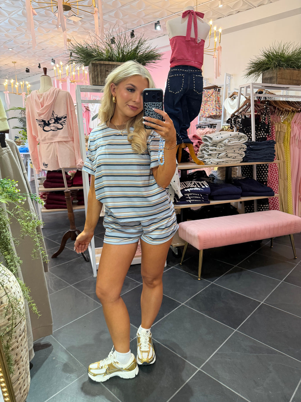 Bigger Issues Striped Set Blue (SHORTS)